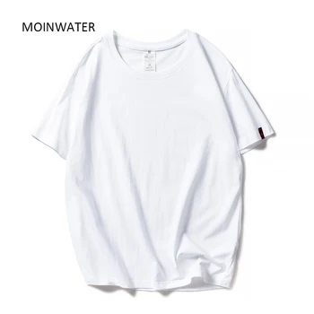 MOINWATER חדש נשים שחור לבן Tshirts ליידי מוצק כותנה Tees קצר שרוול T חולצות נקבה קיץ חולצות לאישה MT1901