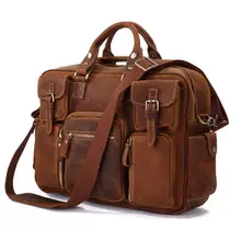 Large Capacity Genuine Leather Men travel bags Crazy Horse Men Messenger Bags Natural Cowskin Handbags Shoulder Bag #MD-J7028B