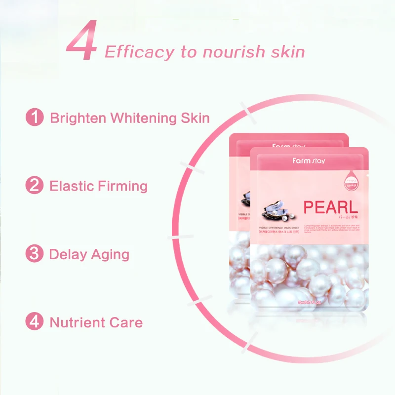 Корейская косметика Farm Stay pearl маска для отбеливания кожи скрасить питательное лицо эластичная маска, антивозрастной питательный Шелковая Маска