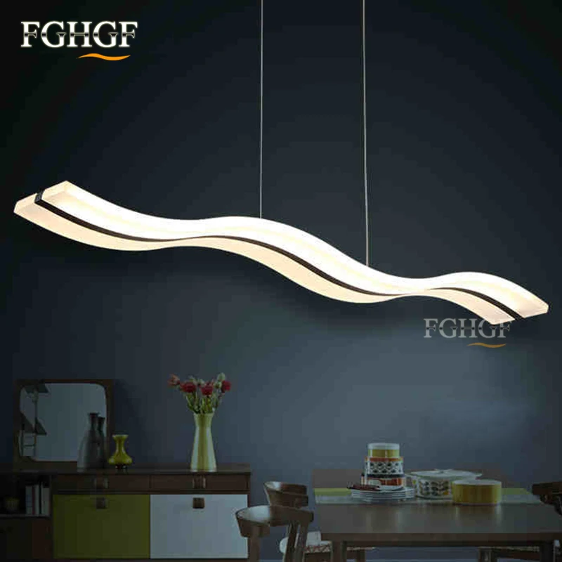 Hanging Modern Led Chandelier Lights For Dining Room Bar suspension Wave luminaire Lustres Chandeliers Lamp Lighting Fixtures (10)