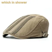 Который в душ берет шляпа для женщин мужчин повседневная полосатая плоская кепка хлопок мужской женский остроконечный Регулируемый головной убор летние кепки от солнца колпачки