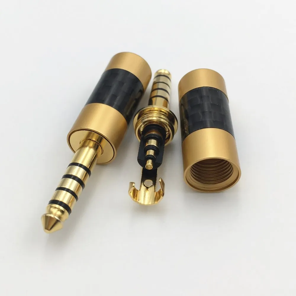 2 шт. HiFi 4 мм наушники из углеродного волокна 5 полюсный штырьковый разъем аудио DIY