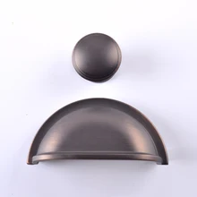3 Cup Drawer Pull Dresser Pulls Knobs Handles Shell Bin Cabinet Door Knob Pull Kitchen Vintage Style Oil Rubbed Bronze 97mmx31mm retro shell pulls oil rubbed iron conch cup handle knob drawer cabinet decor bin pulls
