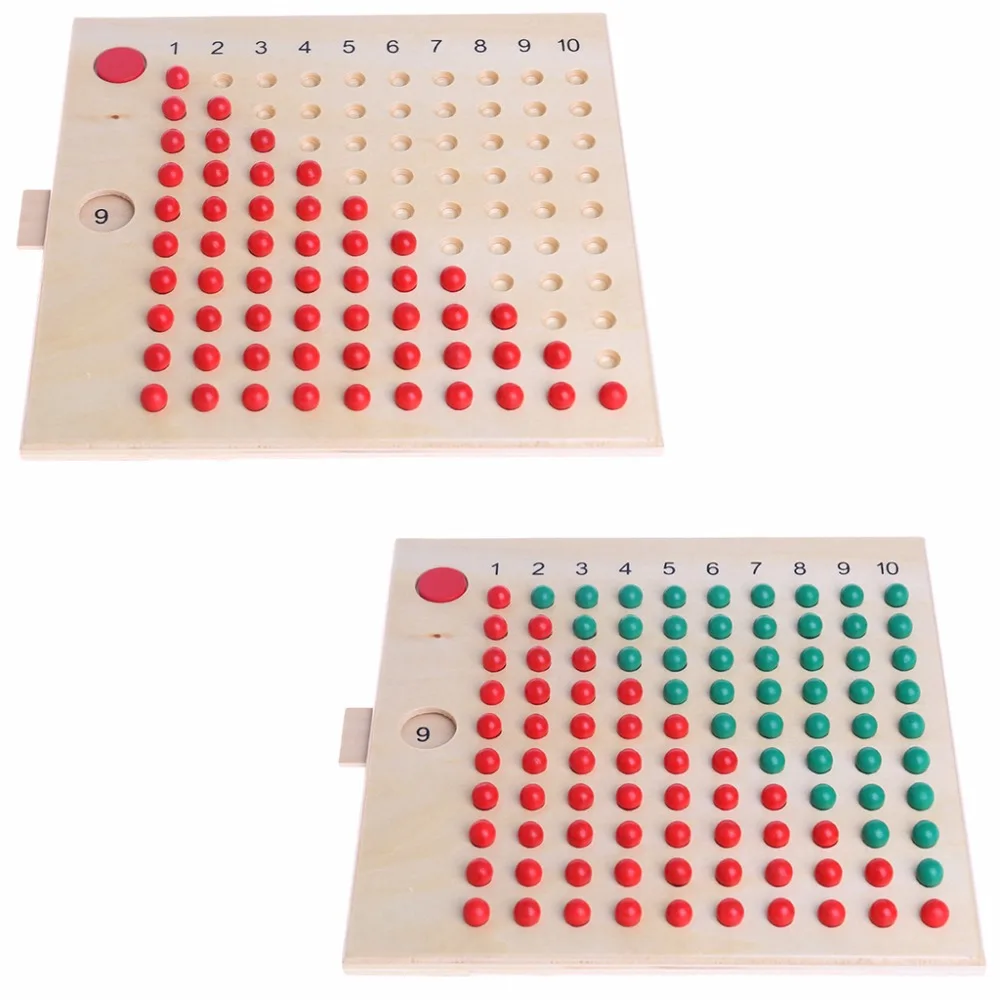 Montessori Mathematics Material Multiplication Bead Board Kids