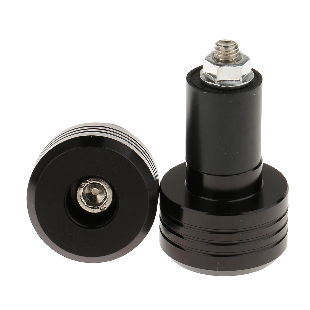 1pair Motorcycle Handlebar Aluminum 22MM Grips Bar End Cap Plug Slider Black