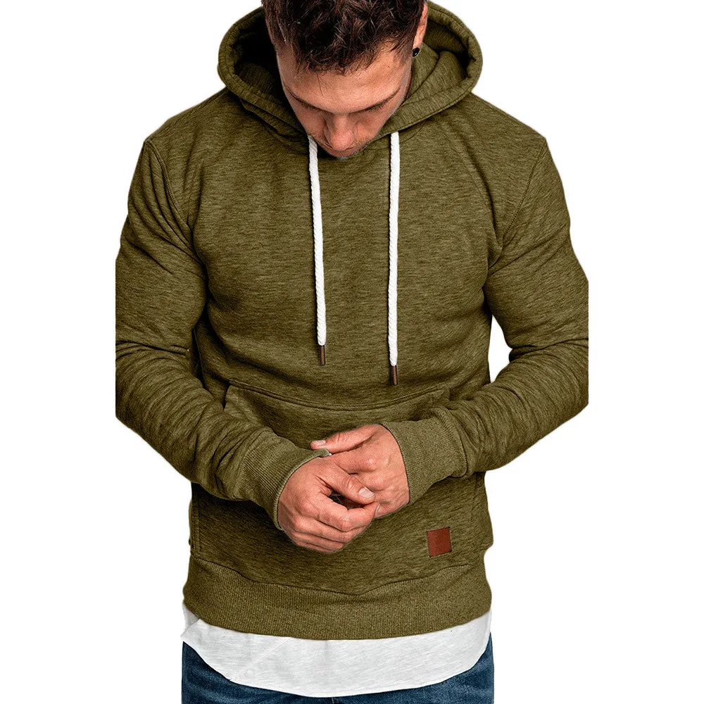 Толстовки Для мужчин Осенняя мода Марка пуловер Solid спортивная свитер, толстовка хип-хоп мужской Повседневное костюм зимний WS& 40
