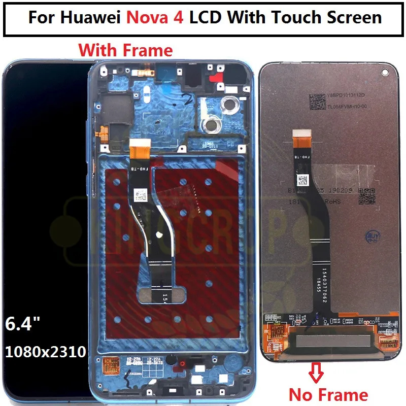 6 4 &quotновый Huawei nova ЖК-дисплей с рамкой сенсорный экран дигитайзер для сборки VCE-AL00