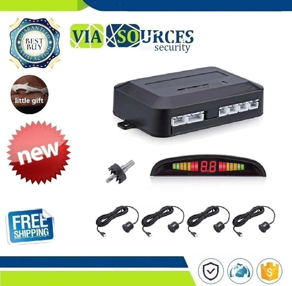 

Car LED Parking Sensor Kit With 2\4 Sensors Display\Buzzer Voice Reverse Backup Radar Monitor Detector Security Alert System