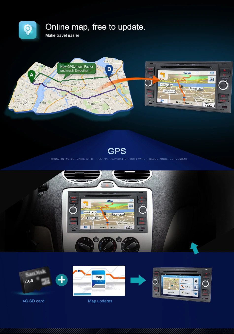 Excellent Bosion 2DIN Car DVD Player Multimedia For Ford Fiesta Ford Focus 2 Mondeo 4 C-Max S-Max FusionTransit Radio GPS Navigation 21