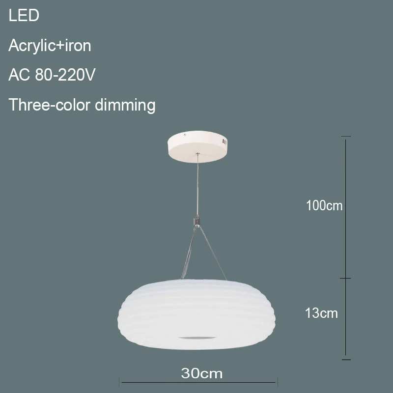 Скандинавский подвесной светильник, Круглый, простой, современный, светодиодный, акриловые, трехцветные лампы с регулировкой яркости, для гостиной, отеля, выставочного зала, бара, искусства, ресторана, litg - Цвет корпуса: XS