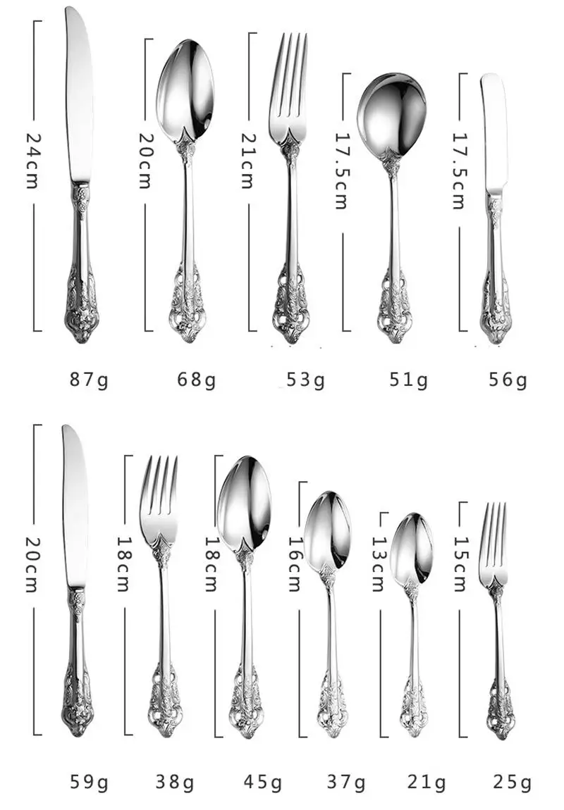 Silver dinnerware set