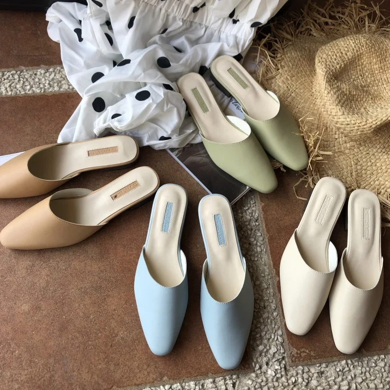 Мокасины шлепанцы женские пляжные pantuflas mujer универсальные летние без застежки