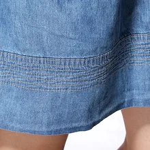 2017 New Vintage Ethnic Tropical Floral Embroidery Dresses Stand Collar Loose Denim Summer Style Casual Women's Elegant Dress