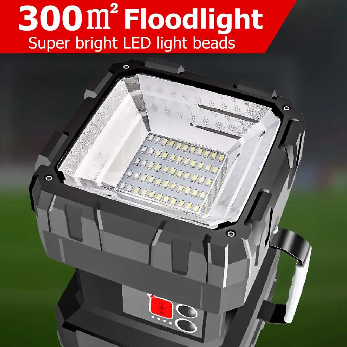 

Smuxi 20000lm Portable Work Lamp L2P70 COB LED Double Head Glare Searchlight flashlight Worklight 4 modes Rechargeable use 32650