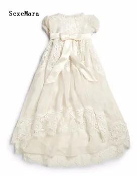

Enchanting Christening Dress Baby Girl Baptism Gown Lace Applique Ivory White High Quality Custom outfit Newborn 3M 6M 12M 24M