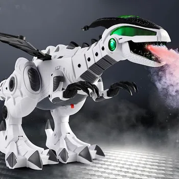 

Kids 42.5x25cm Amazing Electronic Mechanical Pterosaurs Model Electric Spray Dinosaur Intelligent Walking Light Sound Robot Toy