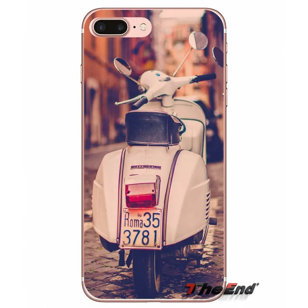 Итальянский чехол для мотоцикла Samsung Galaxy S3 S4 S5 MINI S6 S7 edge S8 Plus Note 2 3 4 5 Grand Core Prime Blue Vespa