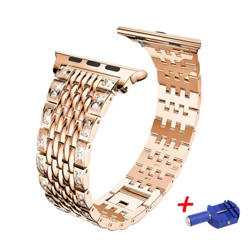 

Link bracelet strap For Apple watch band 42mm 38mm iwatch 4 band 44mm 40mm Diamond Stainless steel watchband Apple watch 4/3/2/1