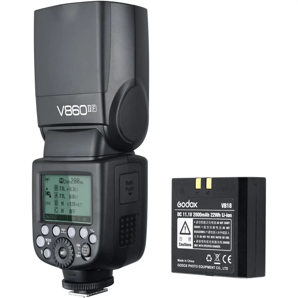Вспышка Godox Ving V860II C/N/S/F/O TTL HSS 1/8000 Speedlite литий ионный аккумулятор для цифровых