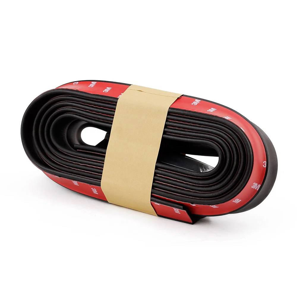 Nueva goma suave negro parachoques tira coche 60mm ancho 2,5 m longitud Exterior parachoques delantero Kit de labios/coche parachoques de Gaza