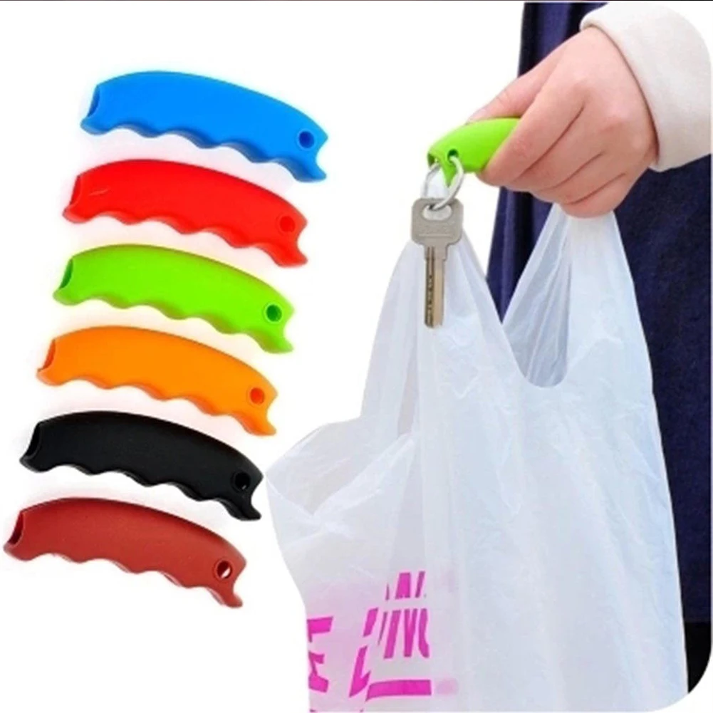 Silicone Portable Vegetable Device Labor Saving Shopping Bag Carry Holder with keyhole Handle Comfortable Grip Protect Hand Tool