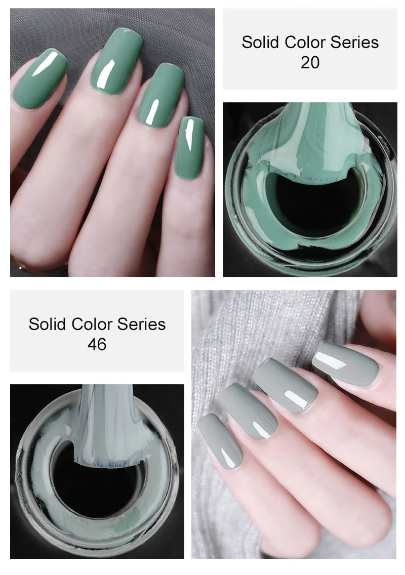 UV LED Gel Nail Polish Pure Color 1-30