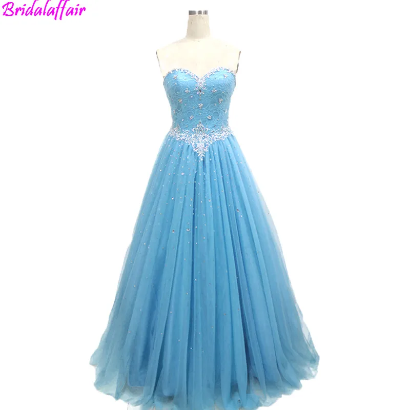 sky blue gown design