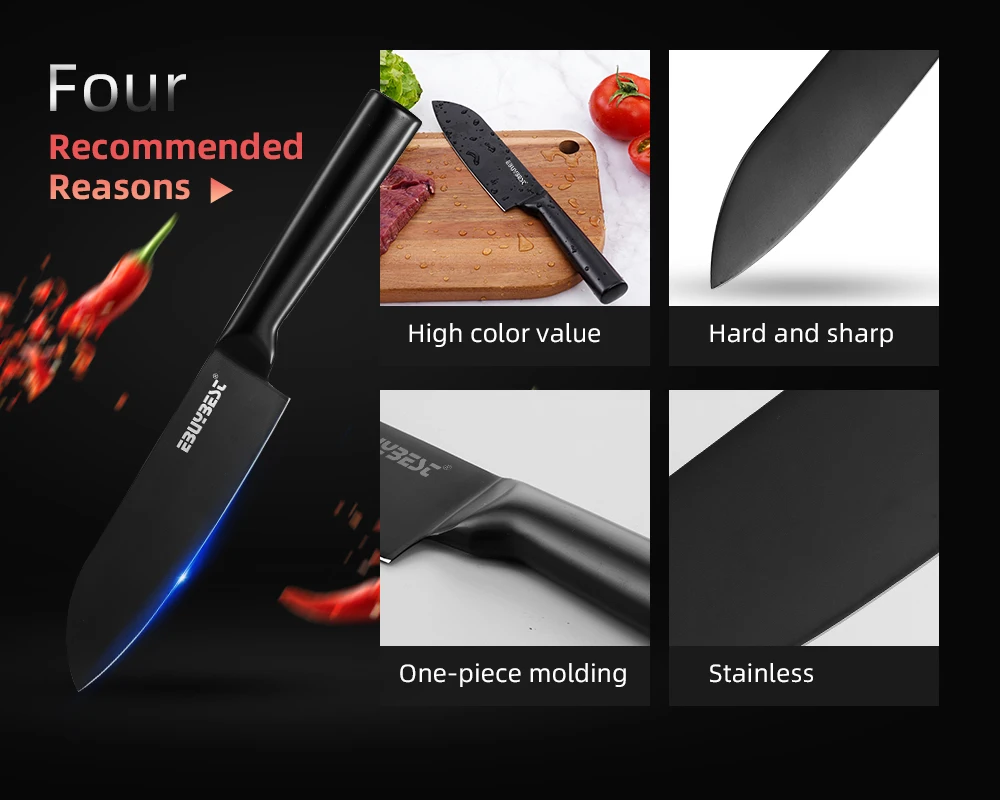 Кухонный нож из нержавеющей стали для очистки овощей, фруктовые ножи Santoku, японский нож шеф-повара, кухонные ножи для нарезки мяса, инструмент для приготовления пищи