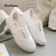 Marlisasa/Chaussures Plates Femmes; милые женские белые парусиновые туфли; Женская Повседневная весенняя обувь без застежки; стильная Тканевая обувь; F2358