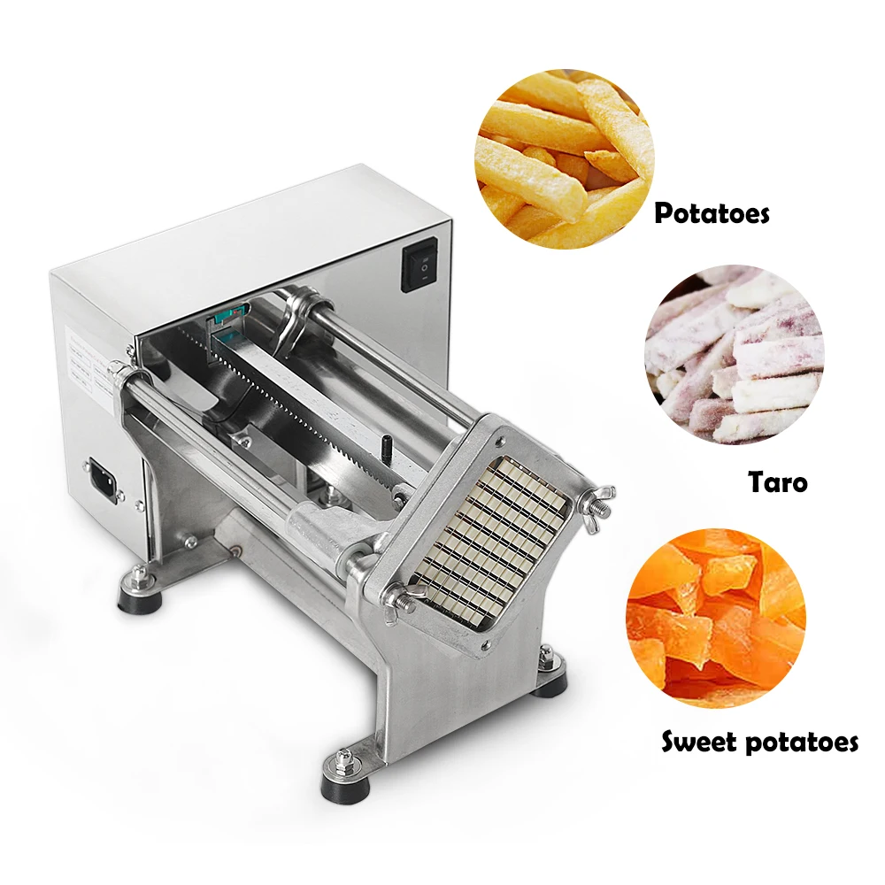  Fichiouy 200W Commercial Electric Potato Cutter With 2