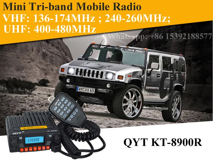 Tri-band Mobile Radio 136-174/240-260/400-480MHz Mini Mobile Transceiver QYT KT-8900R Tri-band Mobile Radio 136-174/240-260/400-480MHz Mini Mobile Transceiver QYT KT-8900R