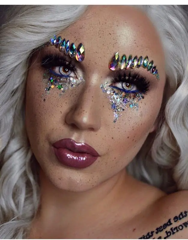 women Temporary Rhinestone Glitter Tattoo Stickers Face Jewels nightclub Party Makeup Flash Beauty Makeup Tools Body Jewels