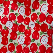 Красивая фруктовая красная Яблочная хлопковая холщевая ткань, 50x145 см, плотная ткань для коврика, скатерти, занавески, подушки