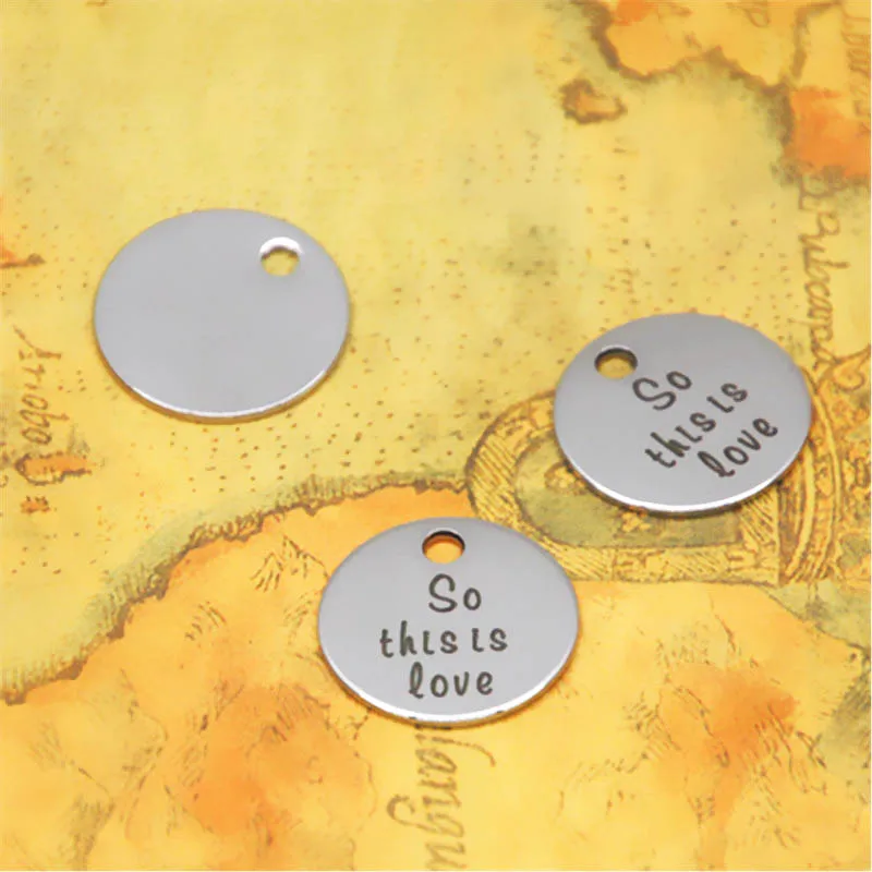 10pcs//lot Cinderella inspired charm So this is the love silver tone charm 20mm