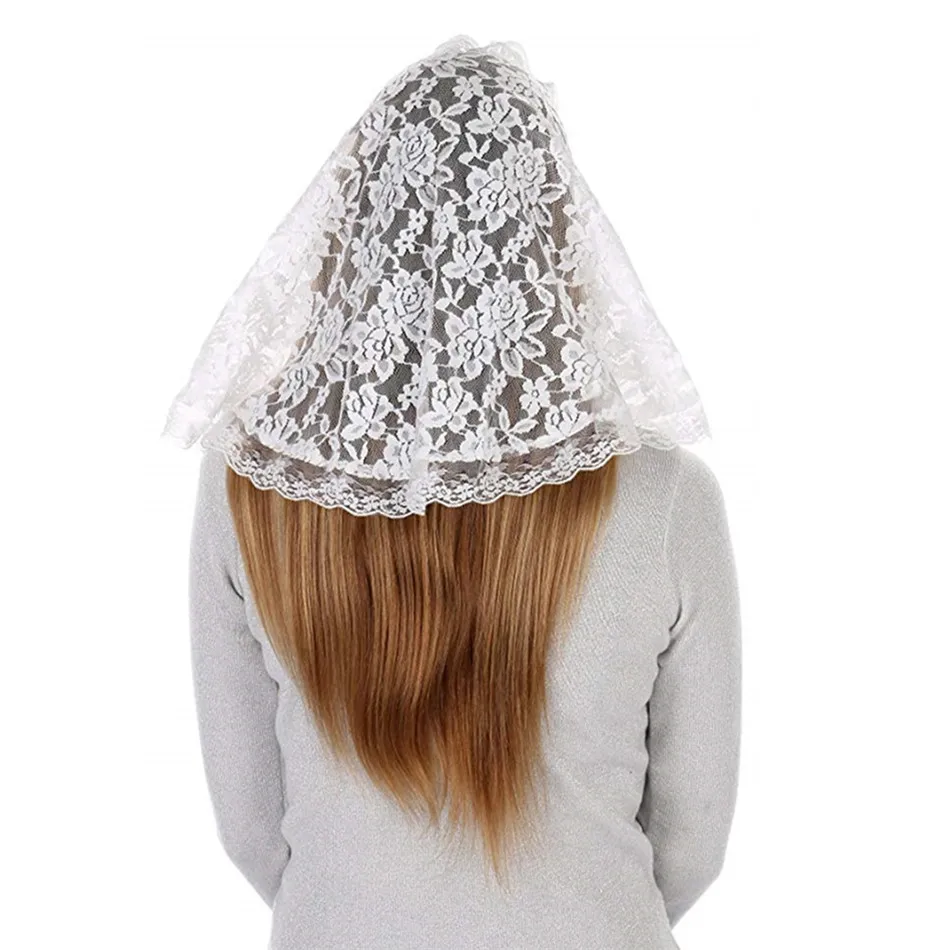ISHSY белая Фата невесты Mantilla для церкви вуаль католической латиноамериканской