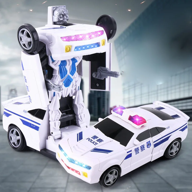 

New Robot Transformation Bus Car Toys Alloy Deformation Police Robot Toys for Children Gifts Transformed Toy