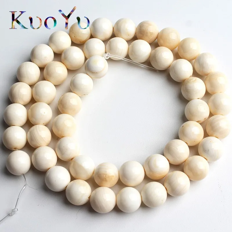 

Natural Ivory shell Beads Round Loose Bead For Making Jewelry DIY Bracelet Accessorie Jewellery 15''Strand 6/8/10/12mm Wholesale