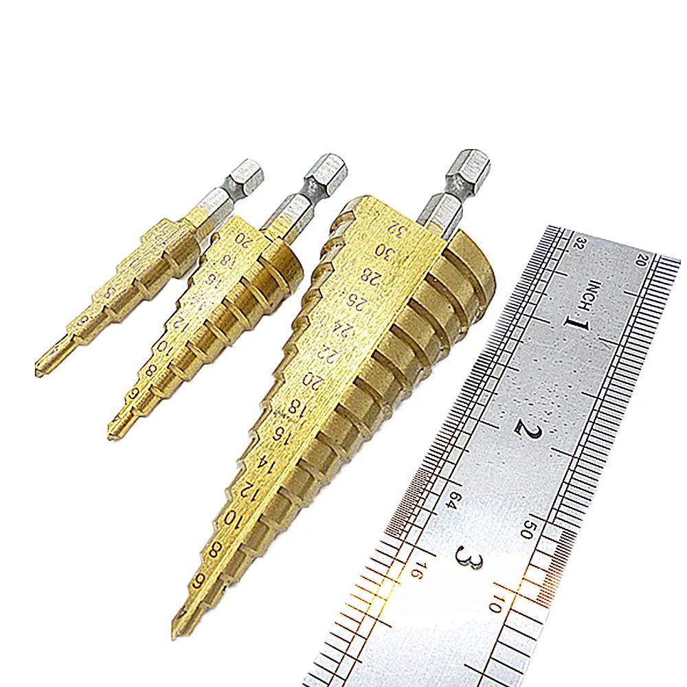 Step Drill Bit Set Unibit Titanium HSS