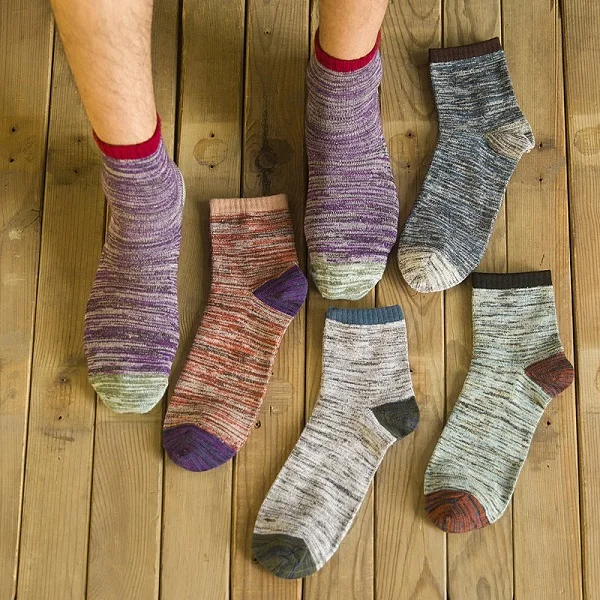5 пар = 10 шт./лот, мужские носки для мужчин, хлопковые Лоскутные этнические Дышащие носки для мужчин, деловые мужские носки, летние новые Meias - Цвет: 5 Colors Socks