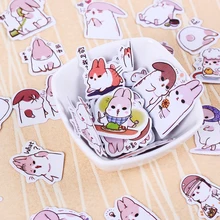120pcs/3sets Cute Diary Stationery Stickers Pack Post it Chubby Rabbit Series Scrapbooking Sticky Escolar School Supplies creative flowers decorative diy diary stickers post it kawaii planner scrapbooking sticky stationery escolar school supplies