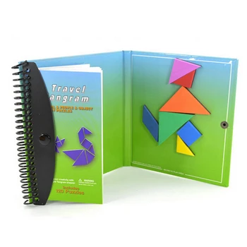 

1 Pcs New 150 240 Puzzles Magnetic Mathematic Tangram Toys Children Kids Gift Challenge IQ Book Educational Magic Book