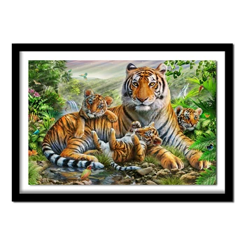 

DIY Diamond Painting Tiger Diamond Embroidery Animals Picture Of Rhinestones Diamond Cross Stitch Decor Gift