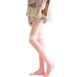 Японский Мори девушка в полоску и животных гетры в полоску милые Kawaii уютный длинные, по бедру, высокие носки осень-зима теплый носок