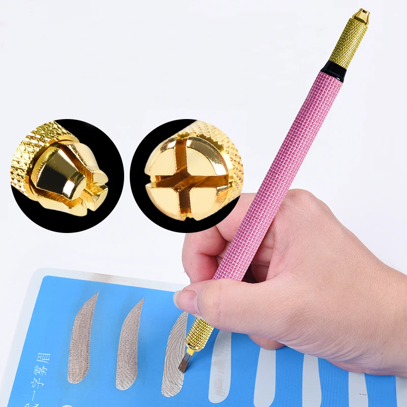 

2017 New Arrival Professional Double Head Permanent Makeup Eyebrow Pen Manual Tattoo Pen Microblading Pen Tattoo Tools