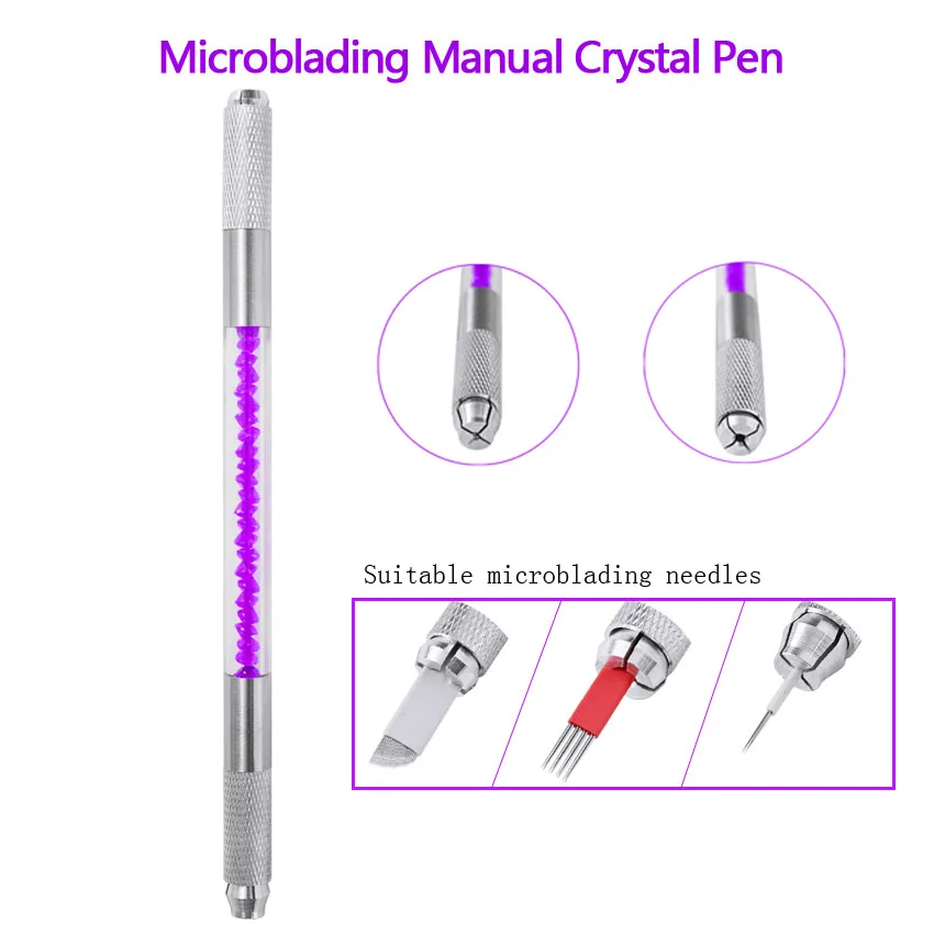 

Tattoo Pen Manual Permanent Makeup Eyebrow Lip Eyeliner Microblading Manual Pen Embroidery Machine Crystal for Tattoo Needles