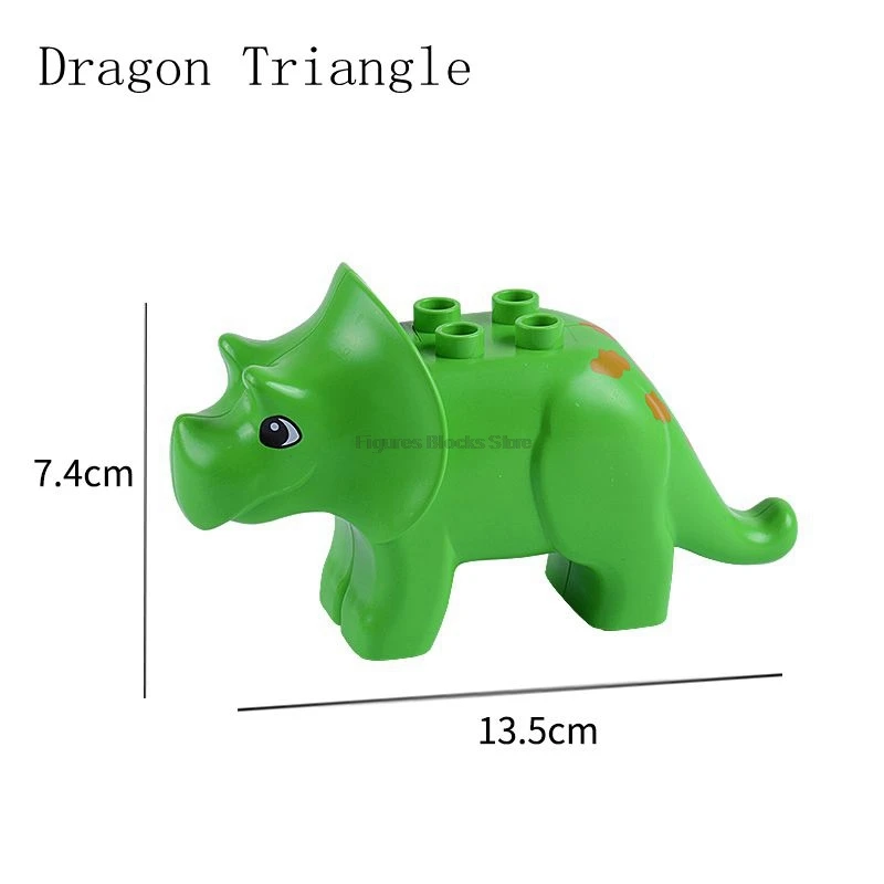 Duplo набор животных мир динозавр Тигр Жираф Трицератопс строительные блоки детские развивающие игрушки совместимы с Duploed фигурками - Цвет: D61