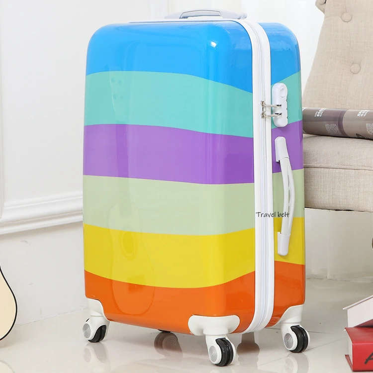 Travel Belt Fashion Women Retro butterfly 20/24/26 inch Rolling Luggage Spinner Men Travel Bags Suitcase Wheels