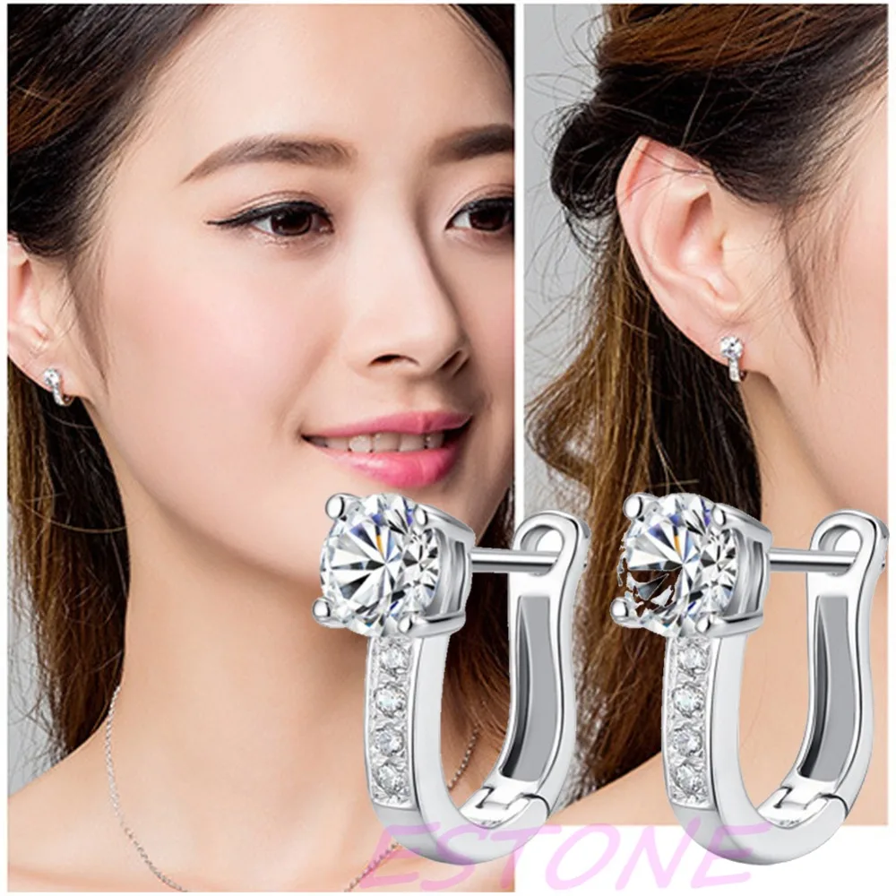 A40 Fashion Womens 925 Sterling Silver Earrings Wedding Party Jewelry