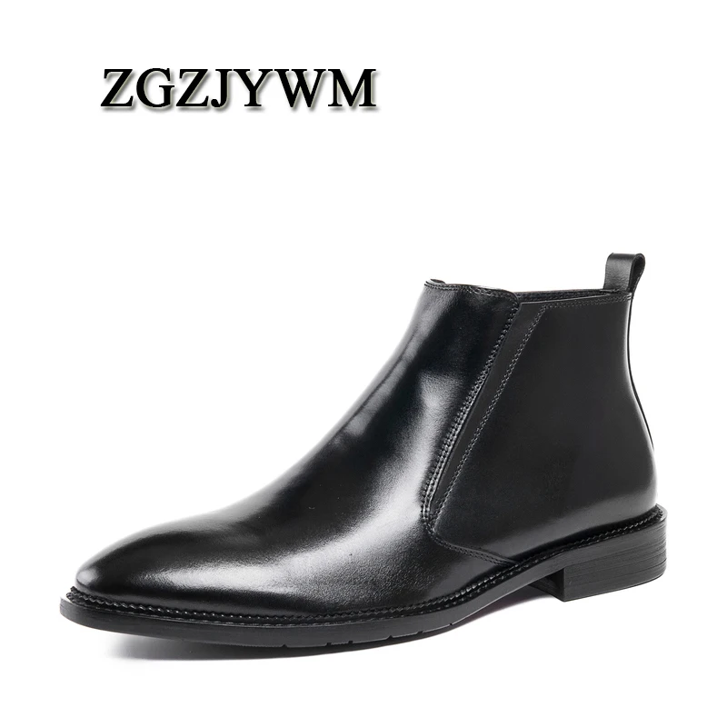 Vestido Primavera Zgzjywm Couro Toe Oxford Black Wine Sólidos Homens Genuíno Botas Zip outono Slip red De Artesanal Arrivale Para on New Pointed SSBEwqZF