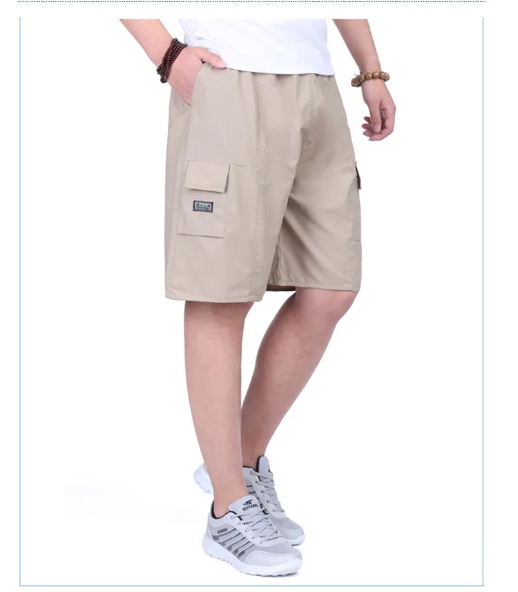 

2019 Clothing Summer Cargo Shorts Men Cotton Joggers Casual Short Home Pockets Sport Solid Khaki Black Blue Street Wear 3XL